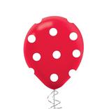 1ct, 12in, Red Polka Dot Latex Balloon