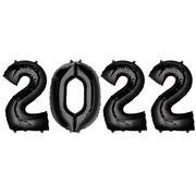 Black 2022 Foil Balloon Year, 34in Numbers