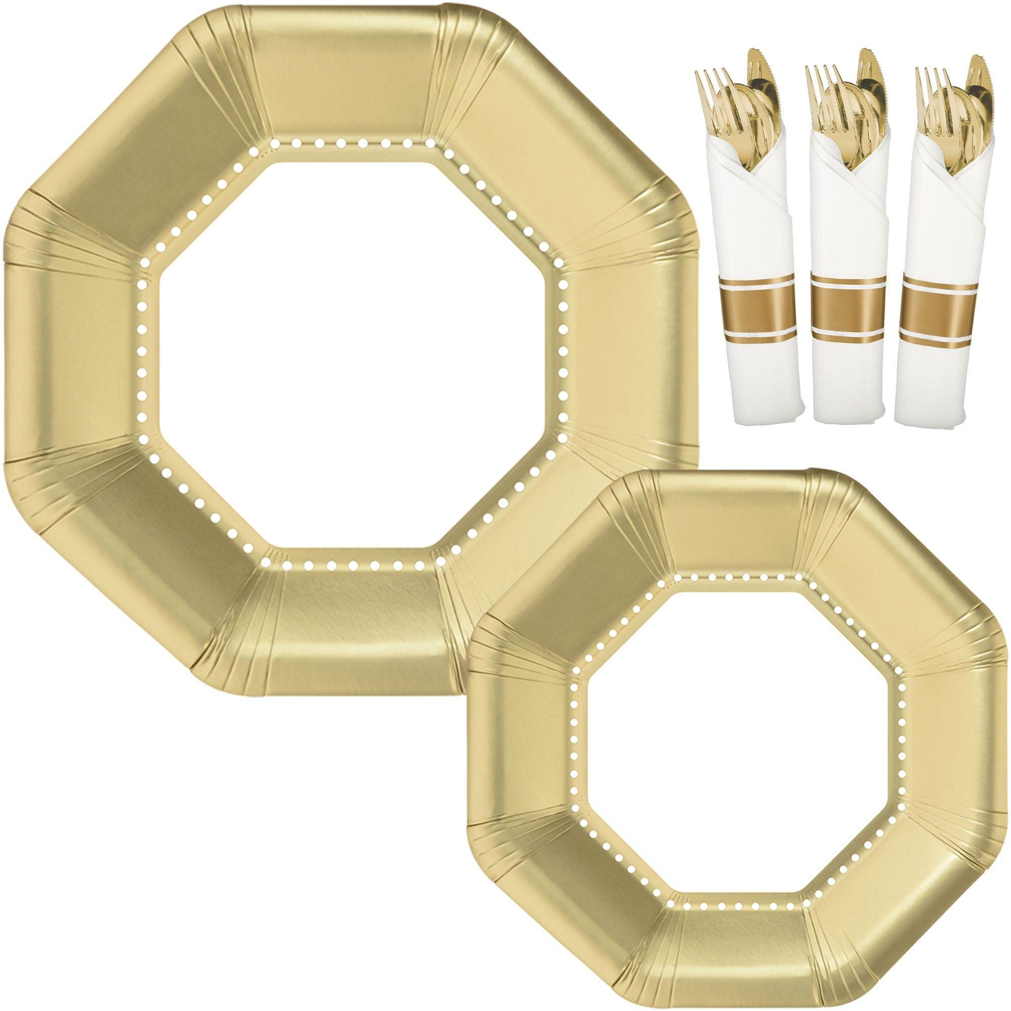 Gold Premium Tableware Kit for 20 Guests Party City