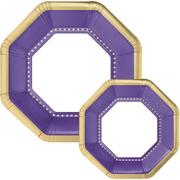 Purple & Gold Premium Tableware Kit for 20 Guests