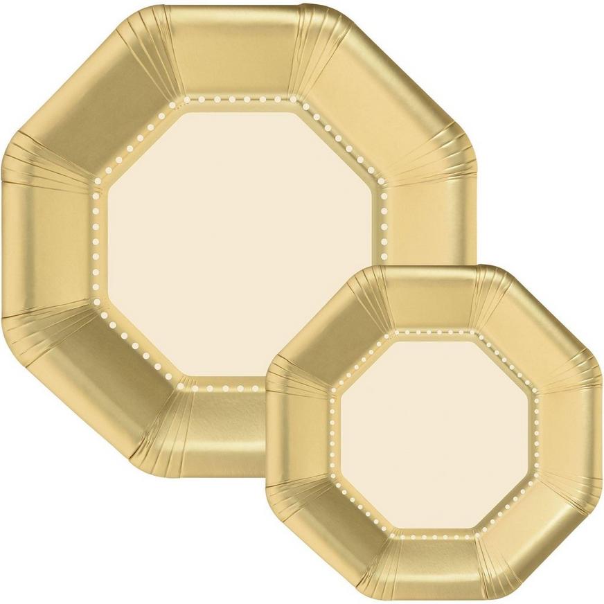 Vanilla Cream & Gold Premium Tableware Kit for 20 Guests