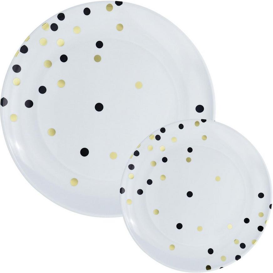 Black Confetti Premium Tableware Kit for 20 Guests