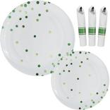 Green Confetti Premium Tableware Kit for 20 Guests