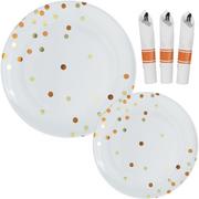 Orange Confetti Premium Tableware Kit for 20 Guests