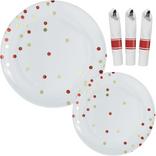 Red Confetti Premium Tableware Kit for 20 Guests