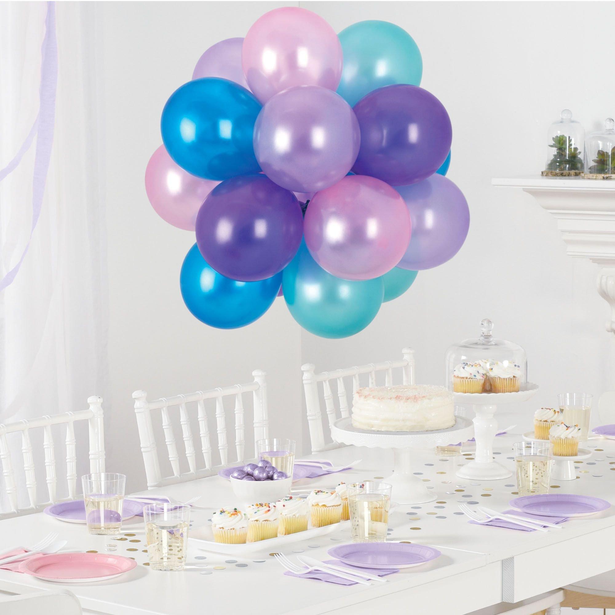 AirFilled Cosmic Pearl Latex Balloon Chandelier Sphere Kit, 16in x 13