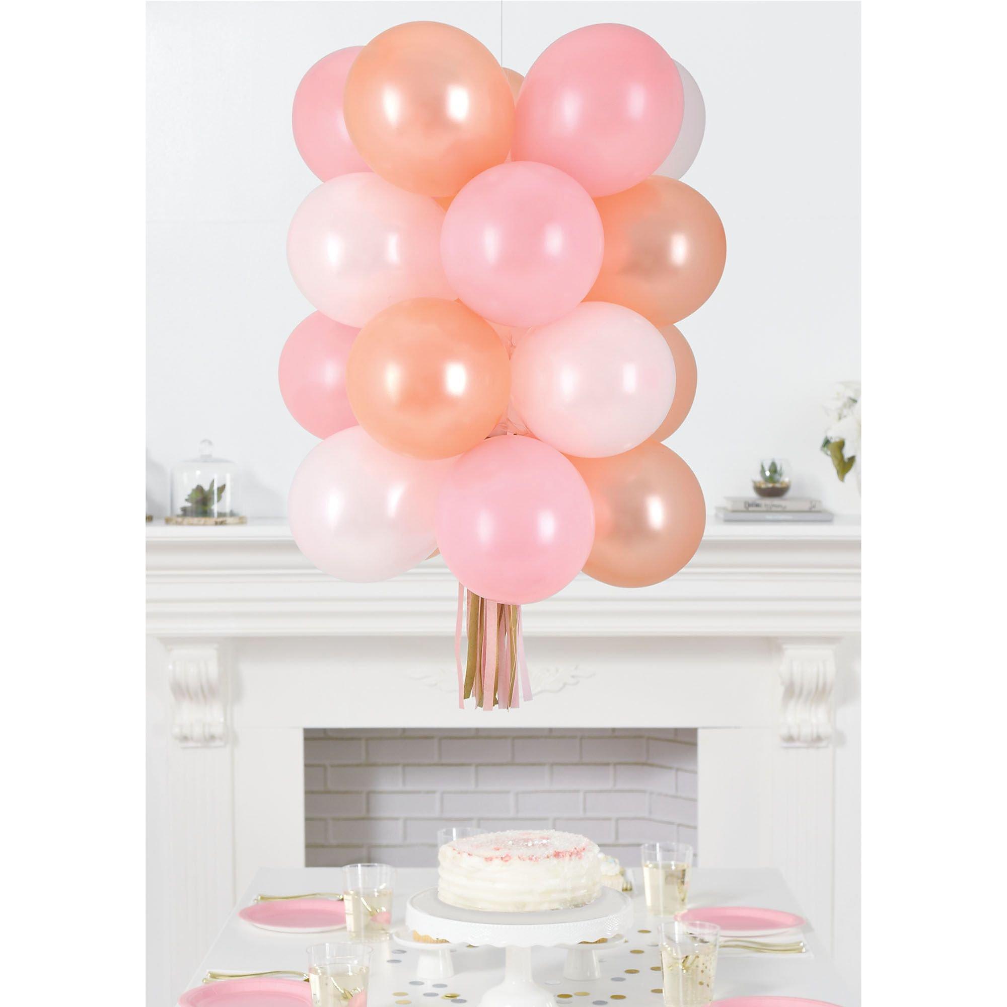 Ballons Blush et Platine Ballons blush et argent chromé Ballons