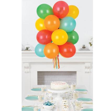 Air-Filled Modern Rainbow Latex Balloon Chandelier Kit, 15in x 21in