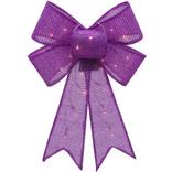 Light-Up Mardi Gras Purple Fabric Bow, 21in