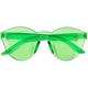 Green Plastic Rimless Sunglasses, 5.5in x 2.2in