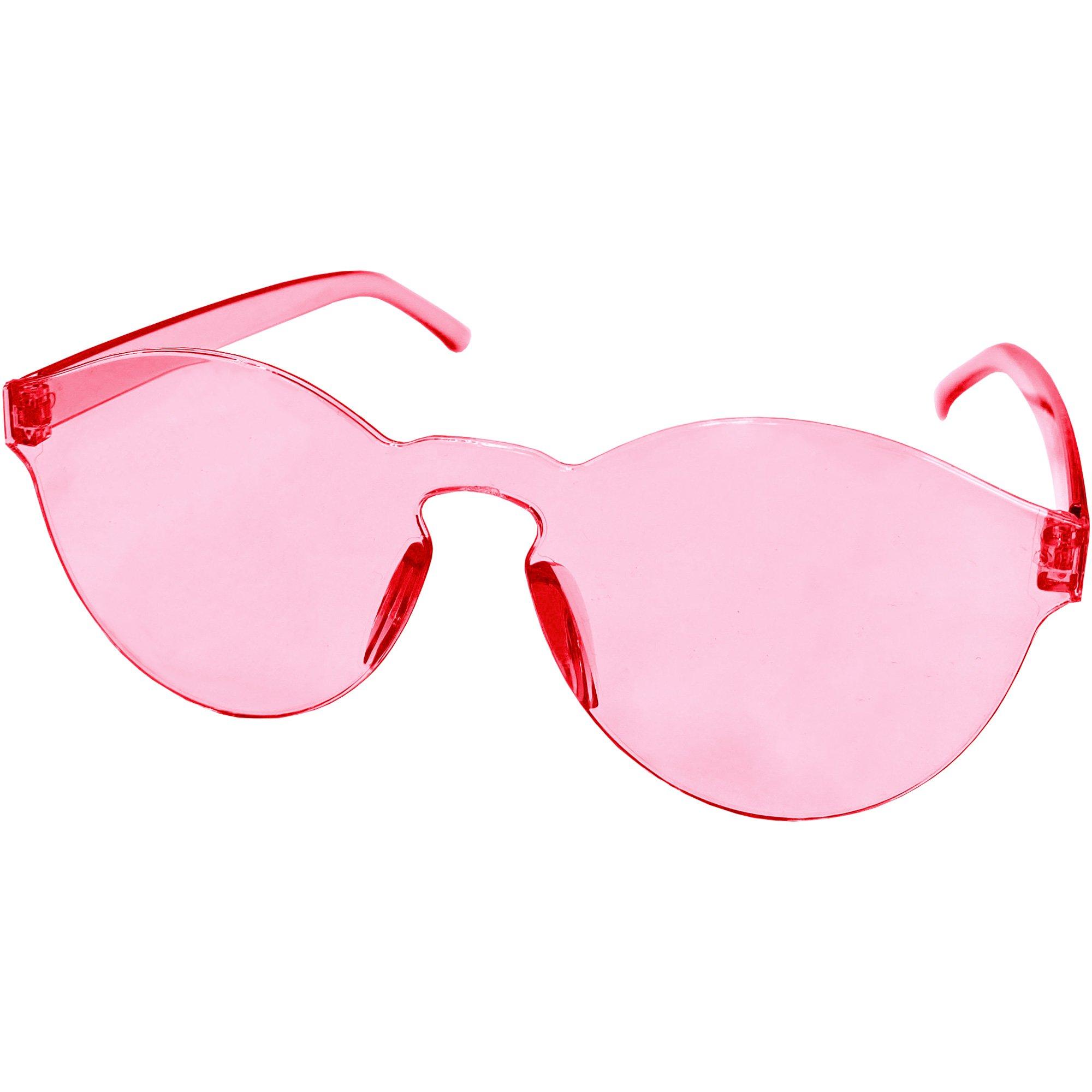 Pink Plastic Rimless Sunglasses 5.5in x 2.2in Party City