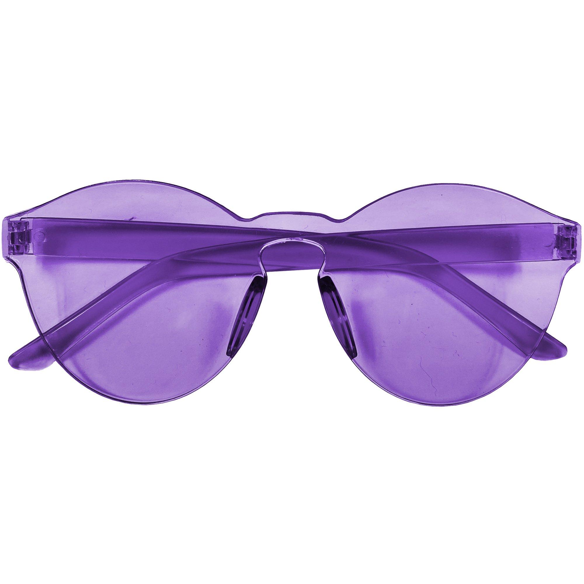 Party City Plastic Rimless Sunglasses Unisex 5.5in x 2.2in Purple