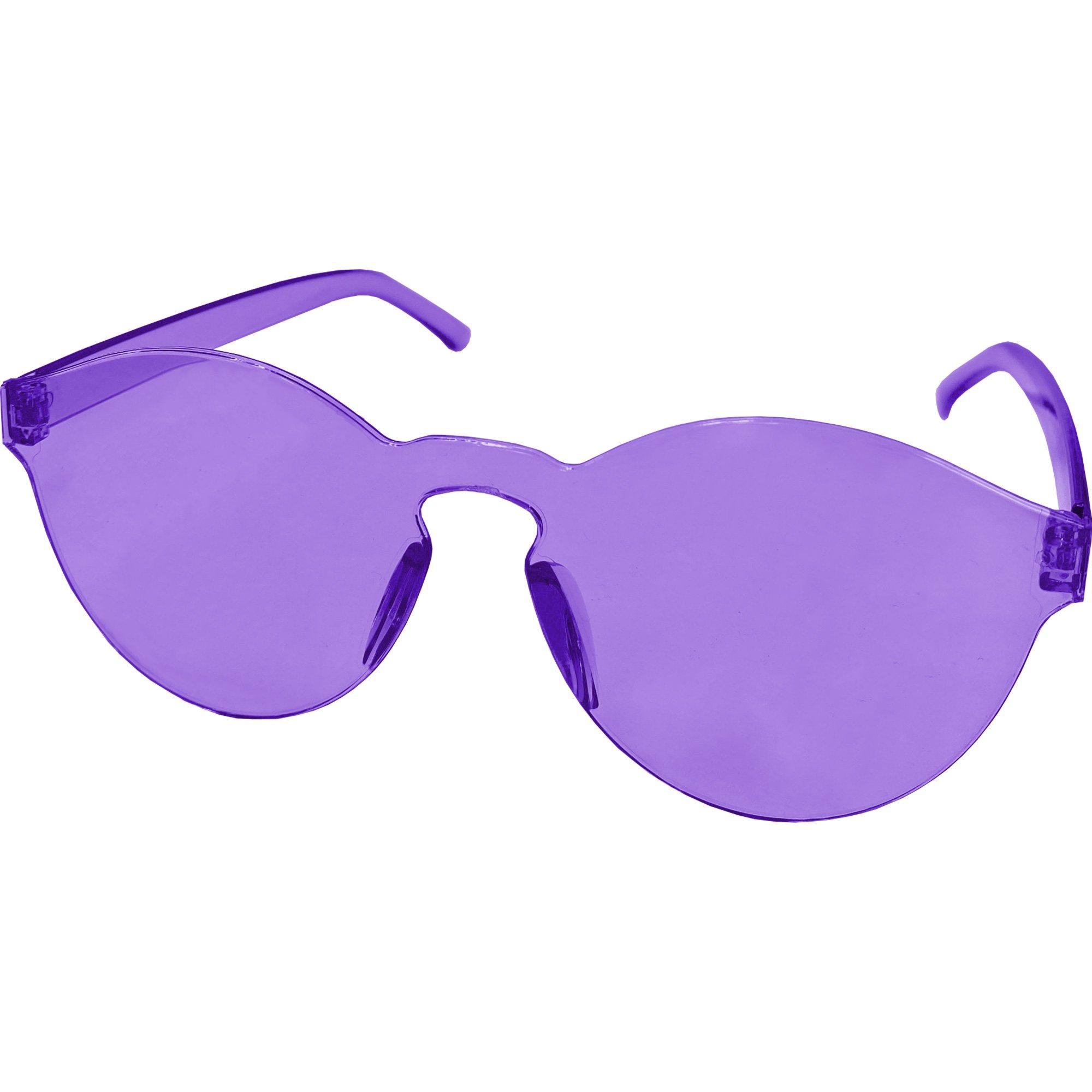 Purple Plastic Rimless Sunglasses 5.5in x 2.2in