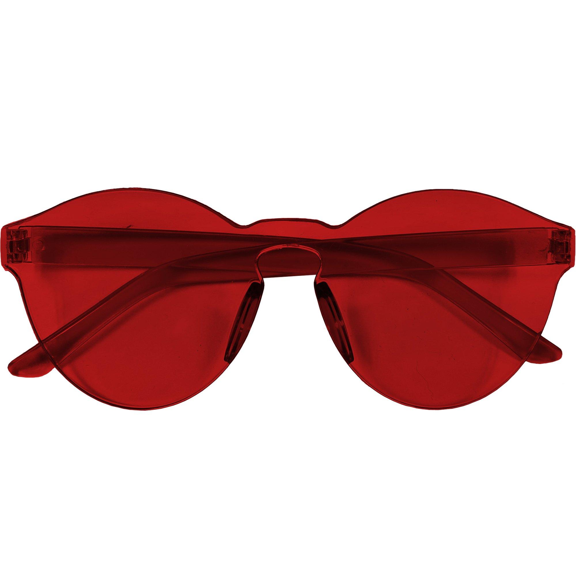 Party City Plastic Rimless Sunglasses 5.5 inx 2.2 in Red