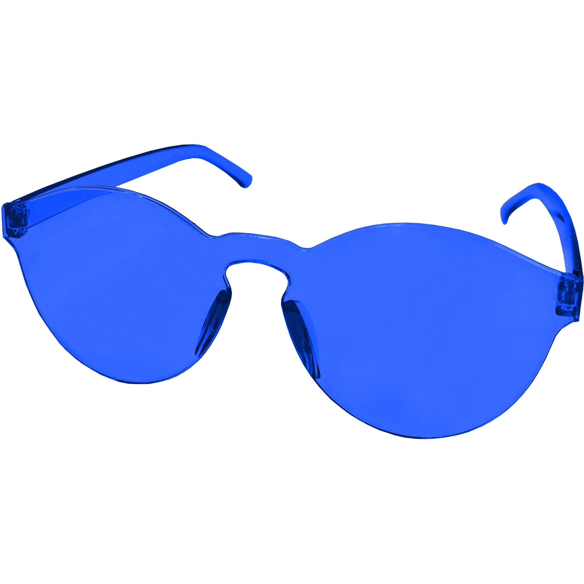 Plastic store blue sunglasses