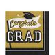 Gold Congrats Grad Paper Lunch Napkins, 6.5in, 40ct - True to Your School