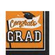 Orange Congrats Grad Paper Lunch Napkins, 6.5in, 40ct - True to Your School