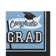 Powder Blue Congrats Grad Paper Lunch Napkins, 6.5in, 40ct - True to Your School