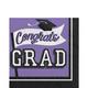 Purple Congrats Grad Paper Lunch Napkins, 6.5in, 40ct - True to Your School