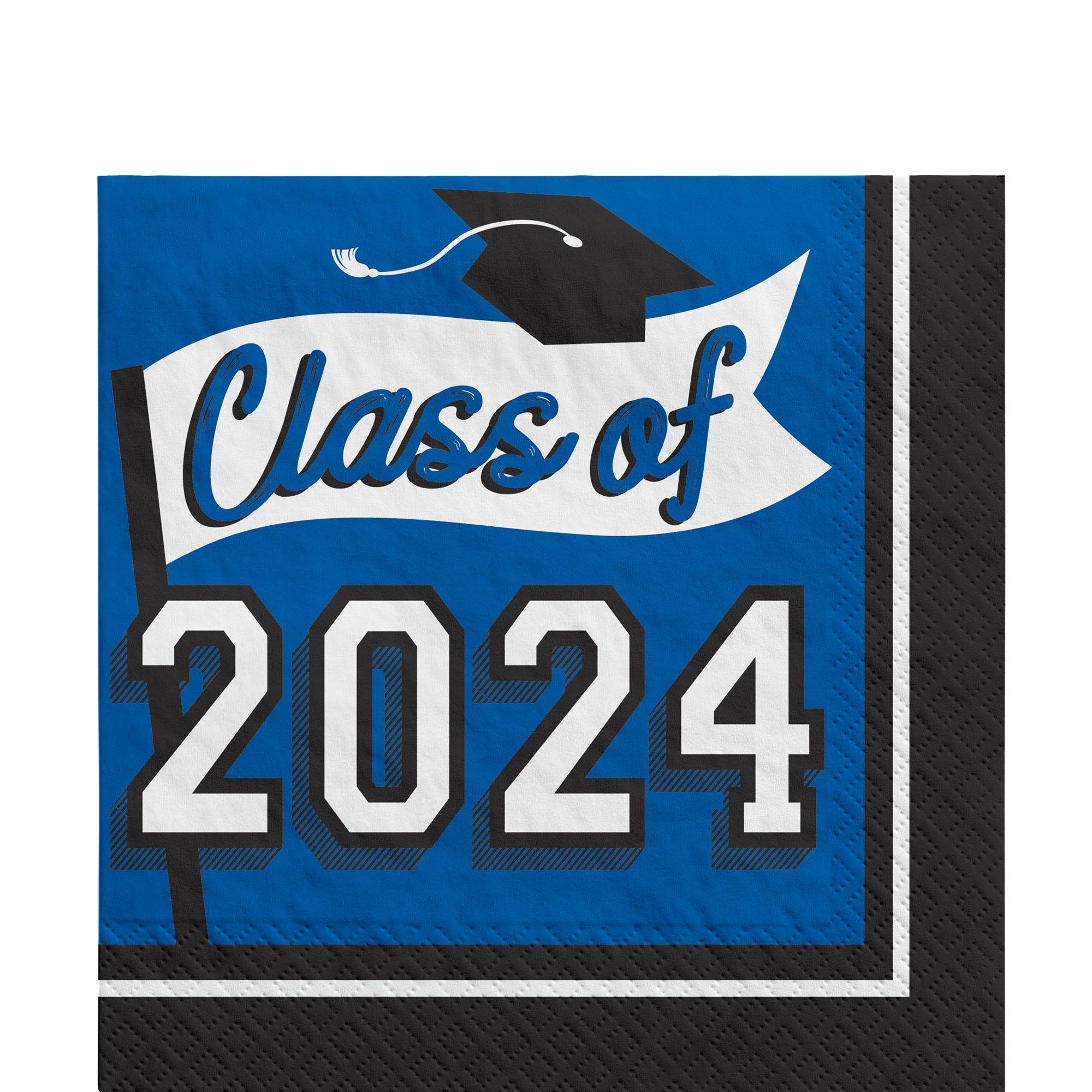 Blue True to Your School 2024 Graduation Paper Lunch Napkins, 6.5in ...
