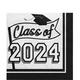 White Class of 2024 Graduation Paper Lunch Napkins, 6.5in, 40ct - True to Your School