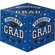 Blue Congrats Grad Cardstock Card Holder Box, 12in