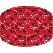 Red Congrats Grad Plastic Sectional Platter, 18.25in x 13.25in