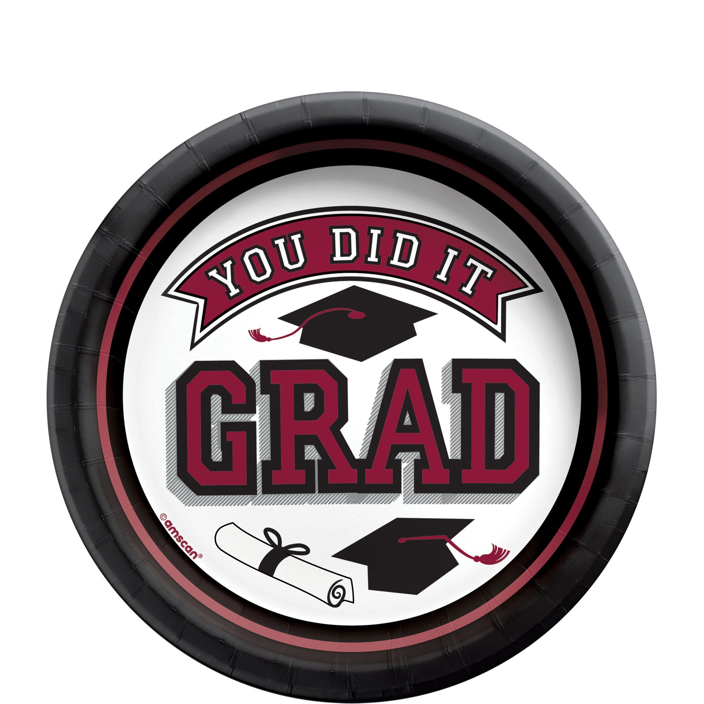 You Did It Grad Paper Dessert Plates, 6.75in, 20ct - True to Your School