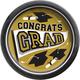 Gold Congrats Grad Paper Lunch Plates, 8.5in, 20ct - True to Your School