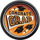 Orange Congrats Grad Paper Lunch Plates, 8.5in, 20ct - True to Your School