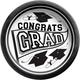 White Congrats Grad Paper Lunch Plates, 8.5in, 20ct - True to Your School