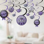 Congrats Grad Swirl Decorations, 12pc