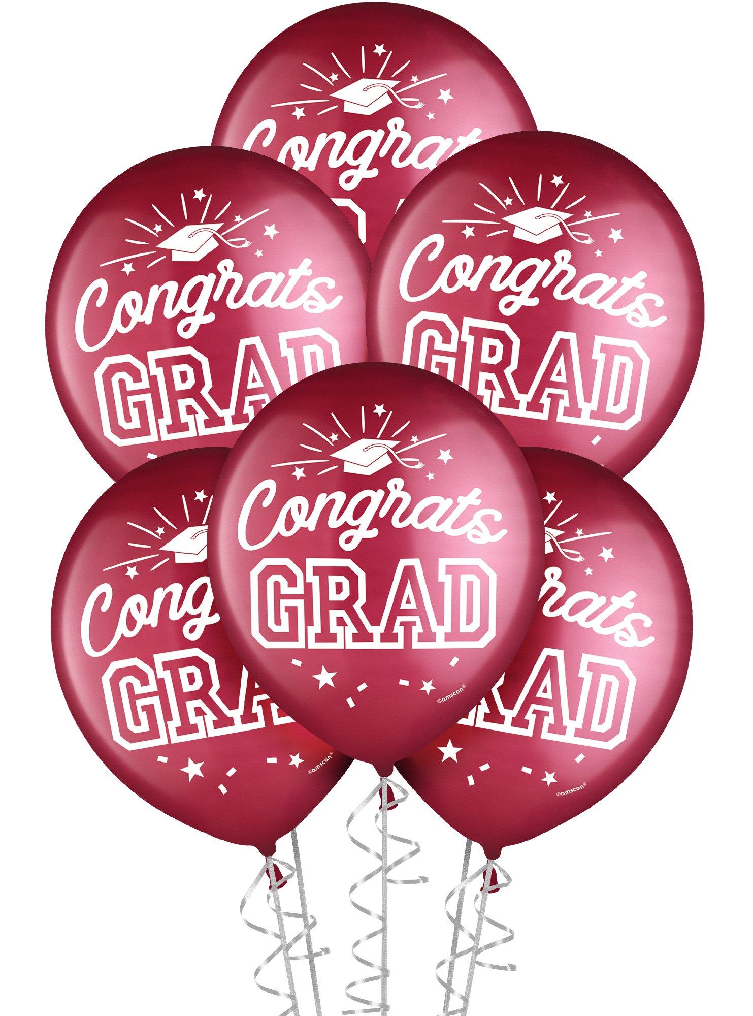 15ct, 12in, Congrats Grad Latex Balloons