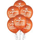 15ct, 12in, Orange Congrats Grad Latex Balloons