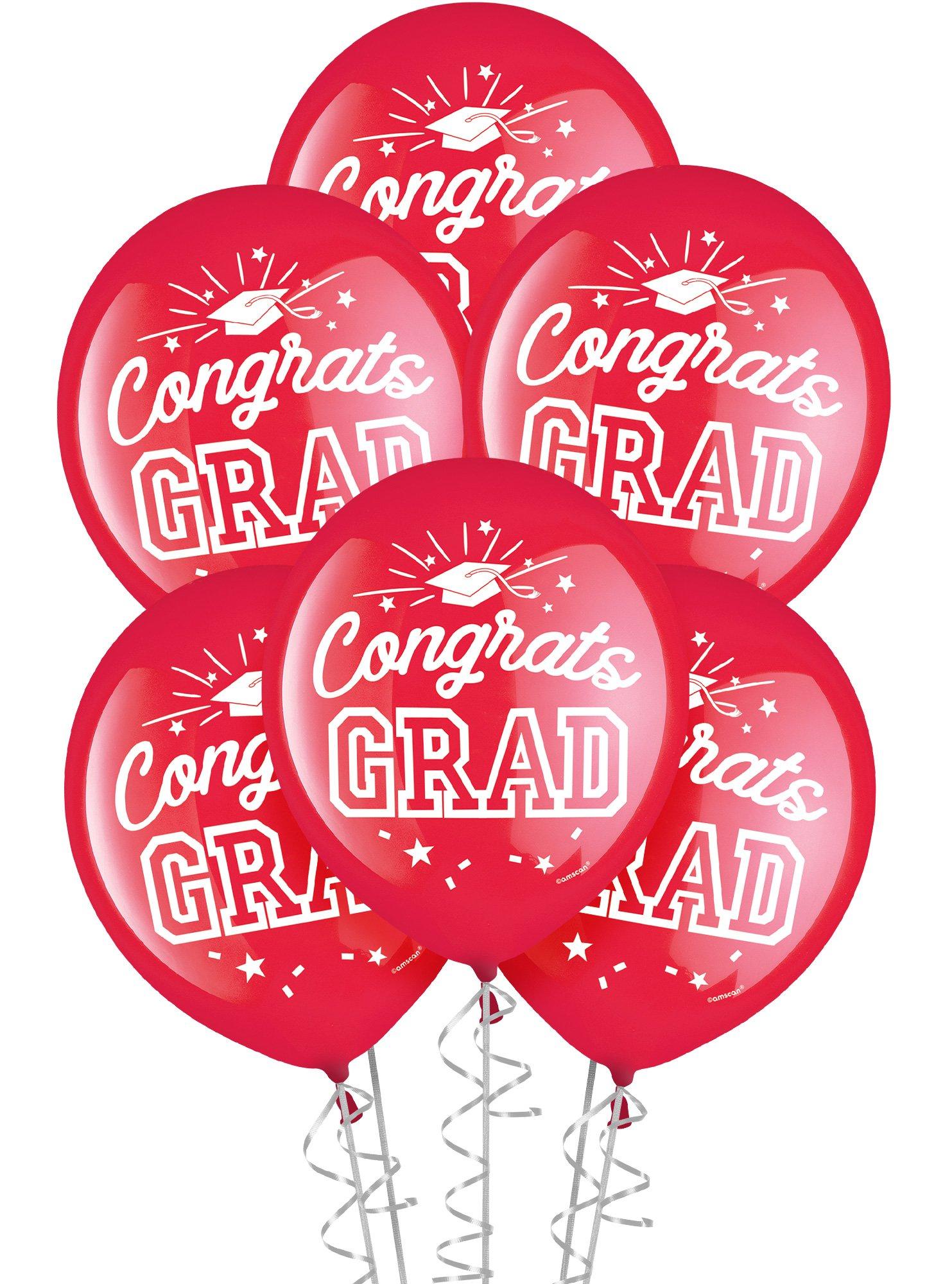 15ct, 12in, Congrats Grad Latex Balloons