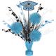 Light Blue Congrats Grad Tinsel Burst Spray Centerpiece, 18in