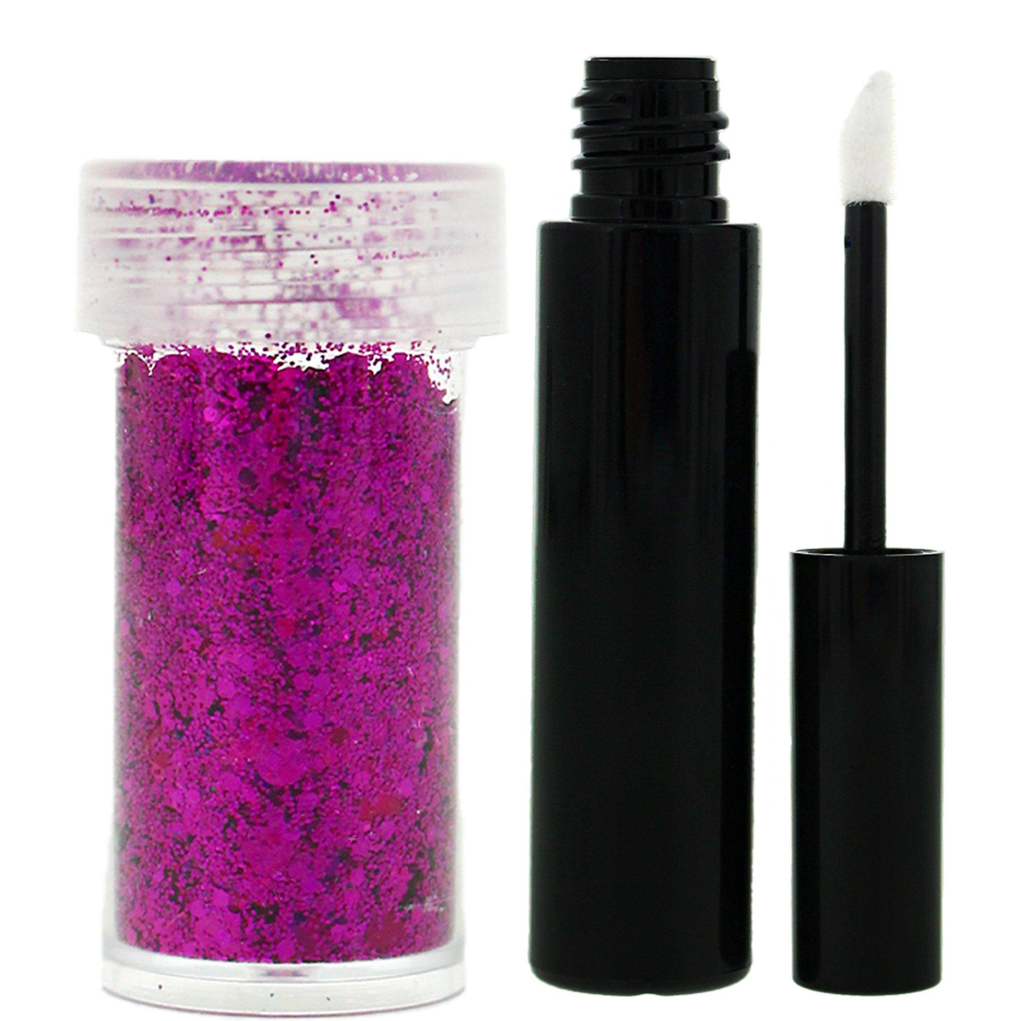 Bright Pink Face Glitter Set, 2pc Party City