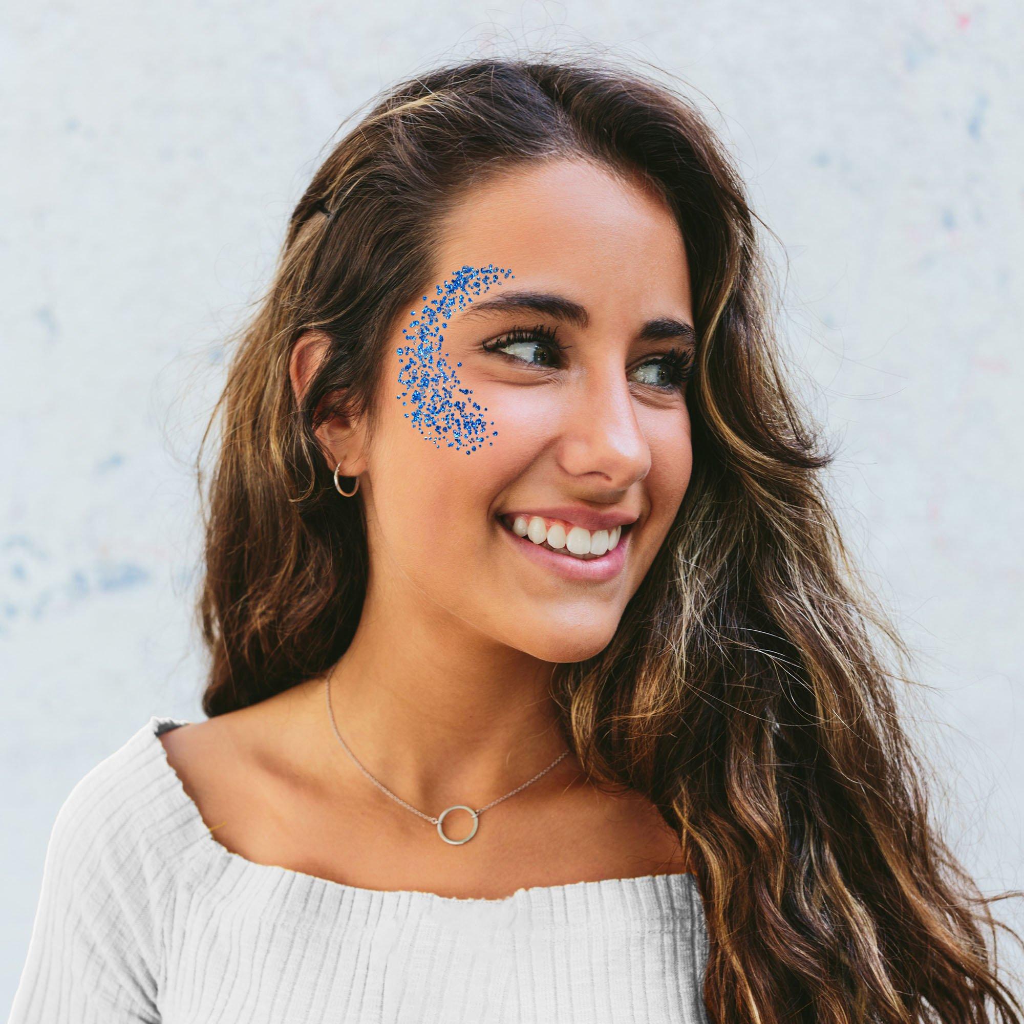 Blue Face Glitter Set, 2pc Party City