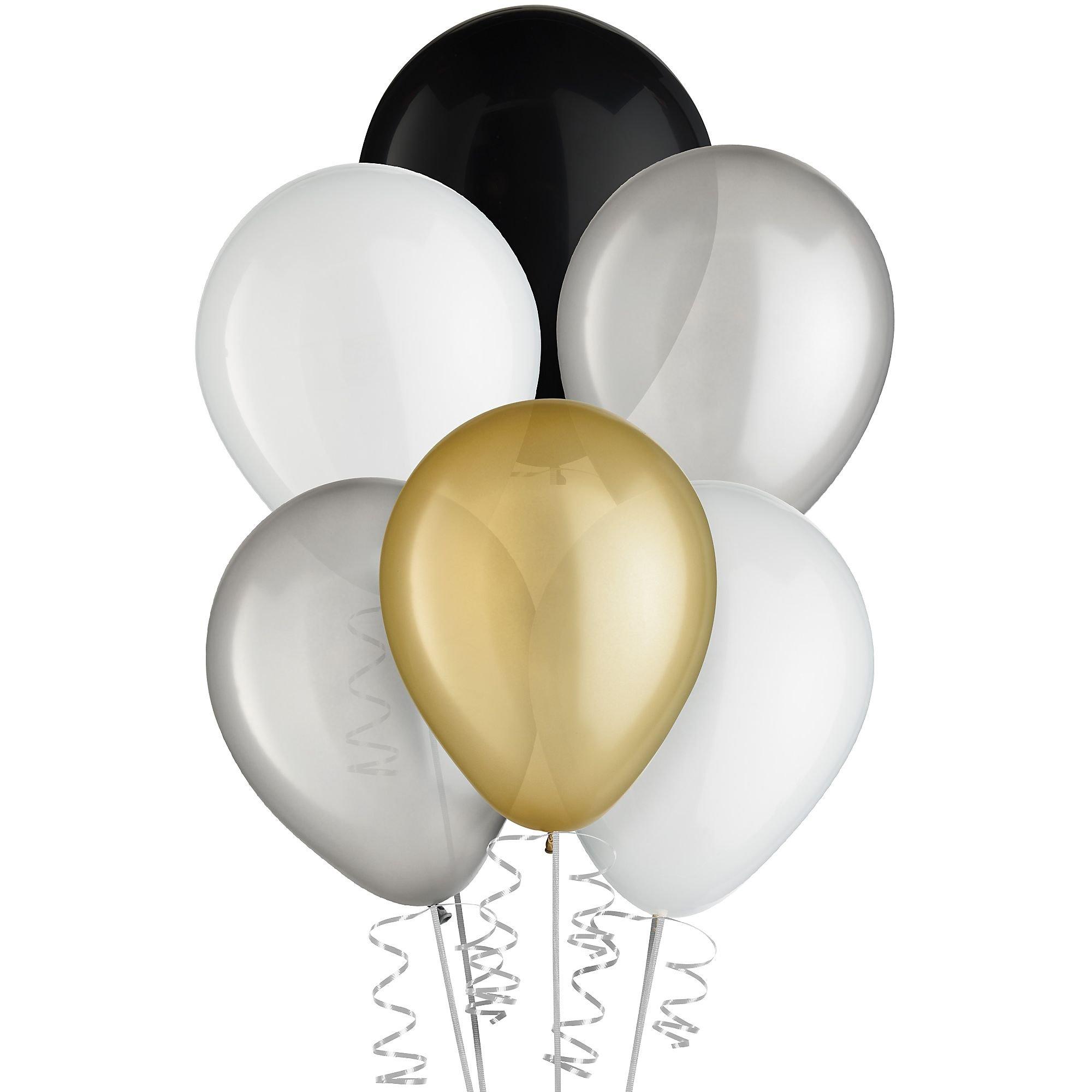 Luxe Latex Balloon Garland Kit - Black, Silver, Gold & White