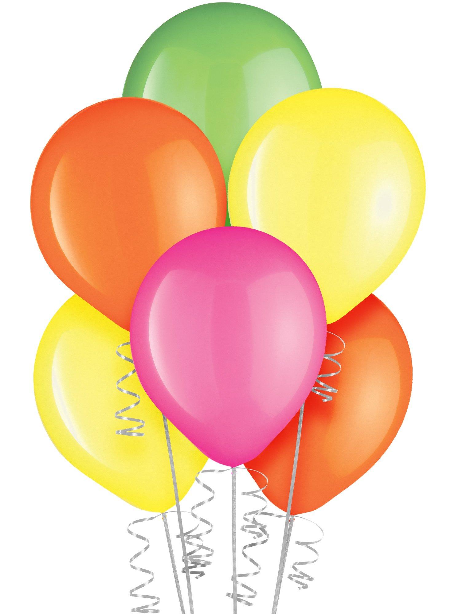 15ct, 11in, Neon 4-Color Mix Latex Balloons