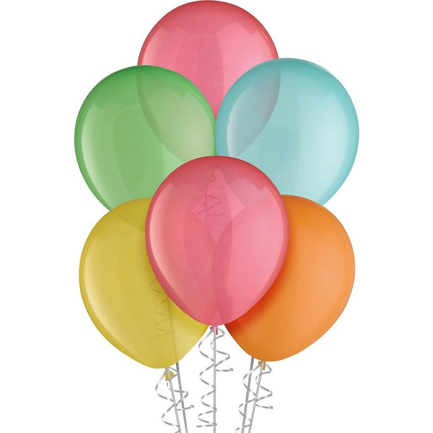 15ct, 11in, Sherbet 5-Color Mix Latex Balloons - Blue, Green, Orange, Red & Yellow