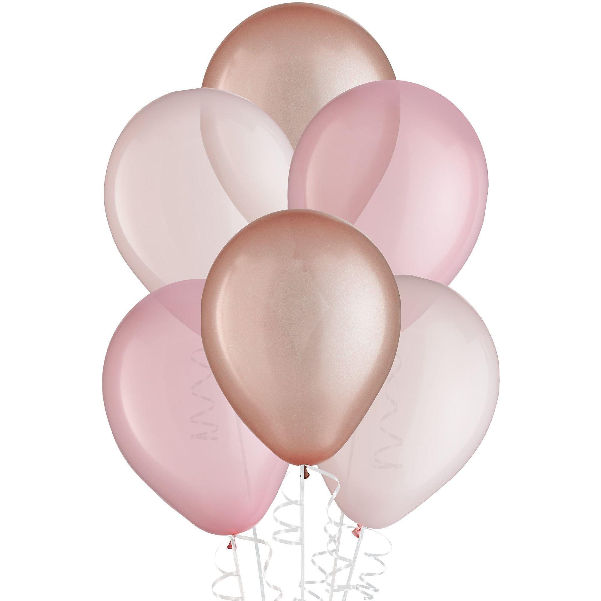 15ct, 11in, Rose Gold 3-Color Mix Latex Balloons - Pinks & Rose Gold