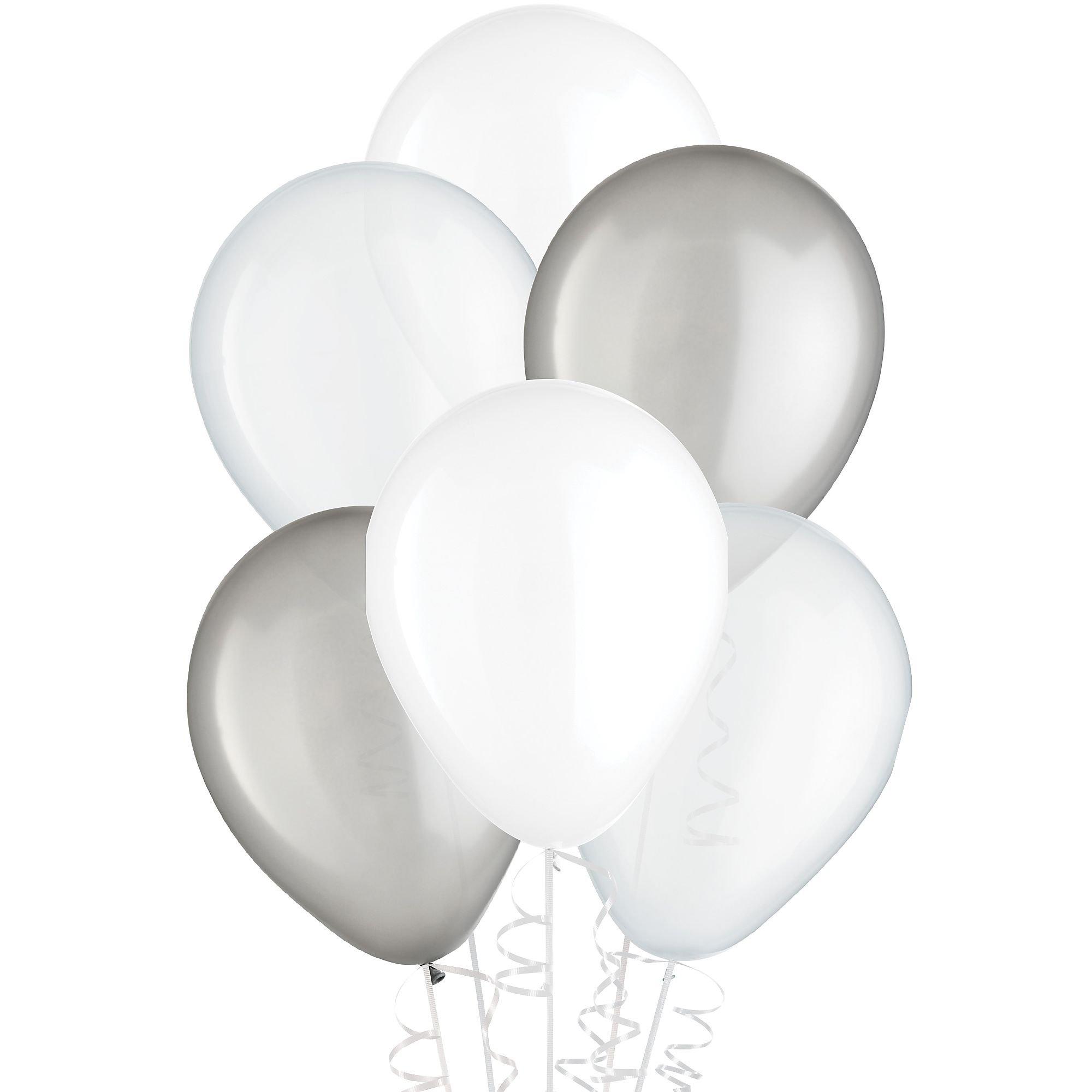 Birthday Balloon Bundle (Silver, Black & White)