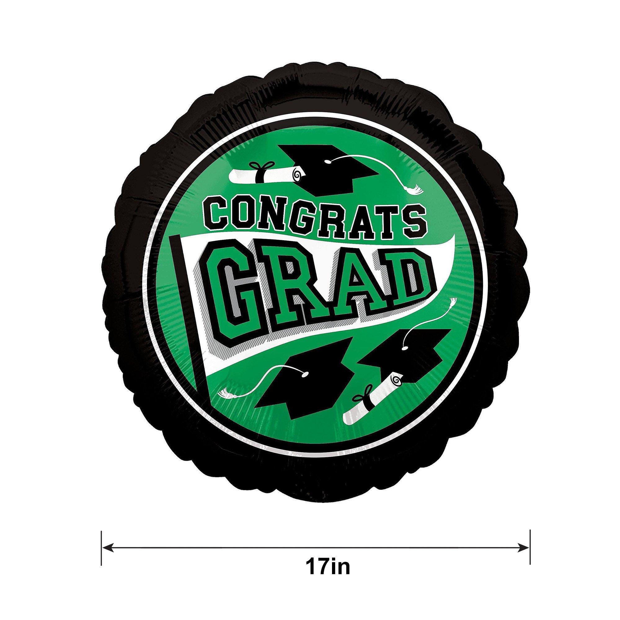 Green Congrats Grad Foil Balloon, 17in - True to Your School