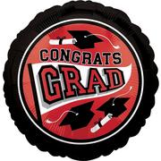 Red Congrats Grad Foil Balloon, 17in
