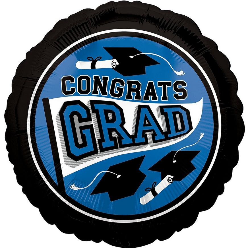 Blue Congrats Grad Foil Balloon, 17in - True to Your School