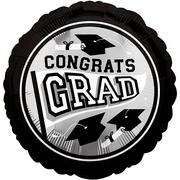 Silver Congrats Grad Foil Balloon, 17in