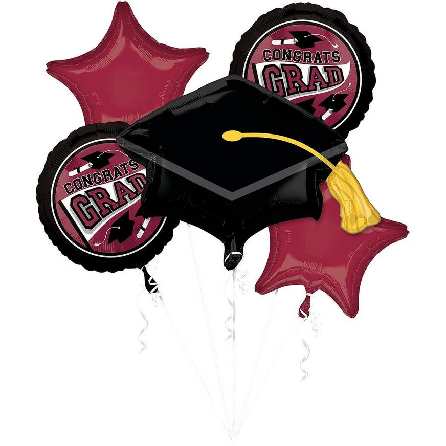 Berry Congrats Grad Foil Balloon Bouquet, 5pc - True to Your School