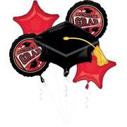 Red Congrats Grad Foil Balloon Bouquet, 5pc - True to Your School