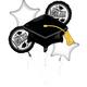White Congrats Grad Foil Balloon Bouquet, 5pc - True to Your School